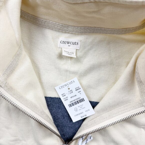 J.Crew Crewcuts Boys 1/4 Zip Pullover Colorblock Sweatshirt NWT L 10-11 - Picture 2 of 3